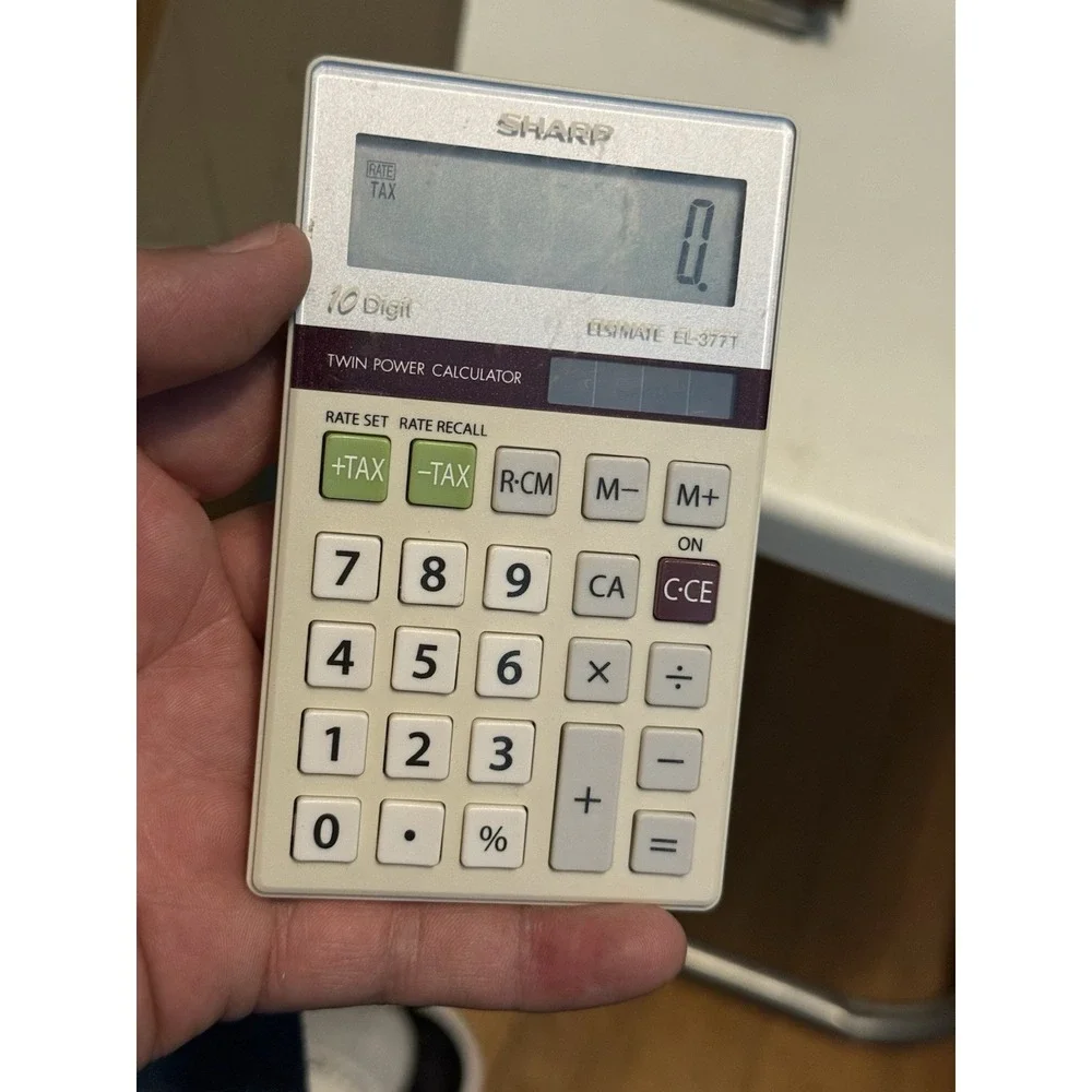 Sharp Calculator Elsimate EL-377T 10-Digit Twin Power Solar